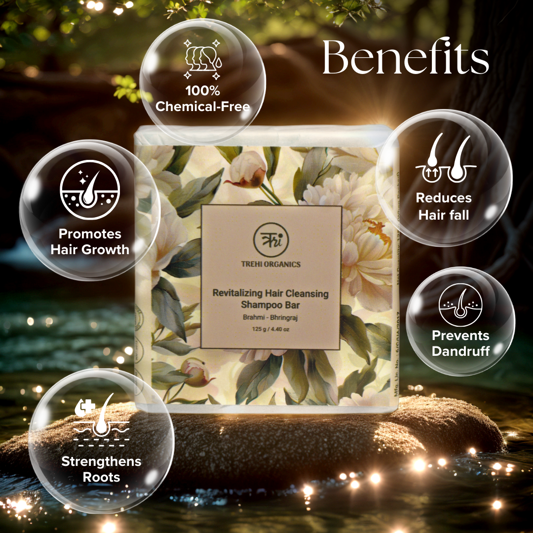 Revitalizing Hair Cleansing Shampoo Bar (Brahmi - Bhringraj)