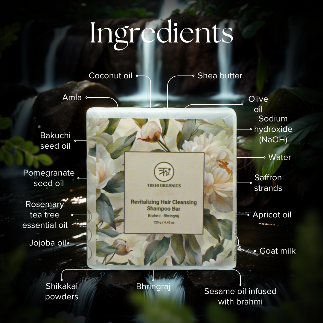 Revitalizing Hair Cleansing Shampoo Bar (Brahmi - Bhringraj)