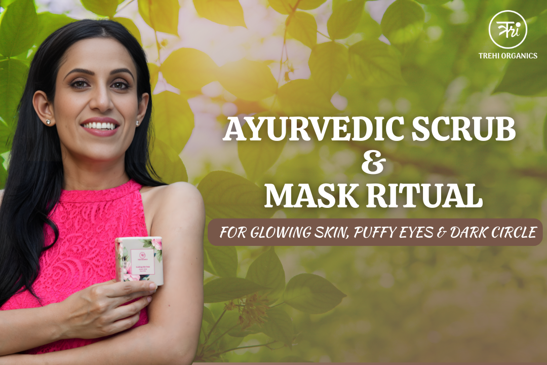 Ayurvedic skincare ritual for glowing skin with sacred slow beauty by Trehi Organics