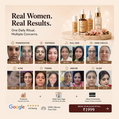 Face Glow Ritual Kit with Free Face Yoga For All Skin Types Reduce Pigmentation, Puffiness and Dull Skin