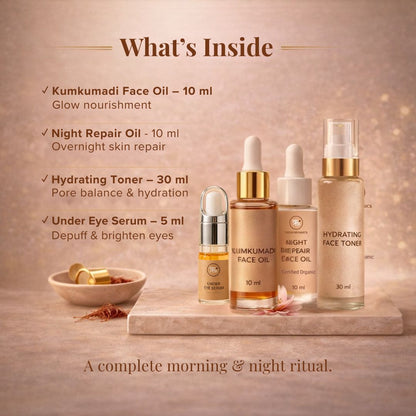 Face Glow Ritual Kit | Kumkumadi Powered Morning & Night Glow Ritual
