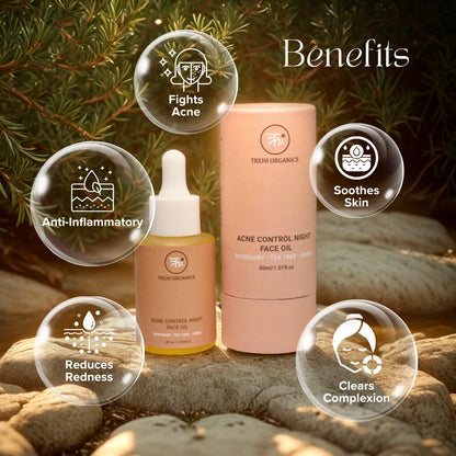 Acne Control Night Face Oil (Rosemary - Tea Tree-Kinnu)
