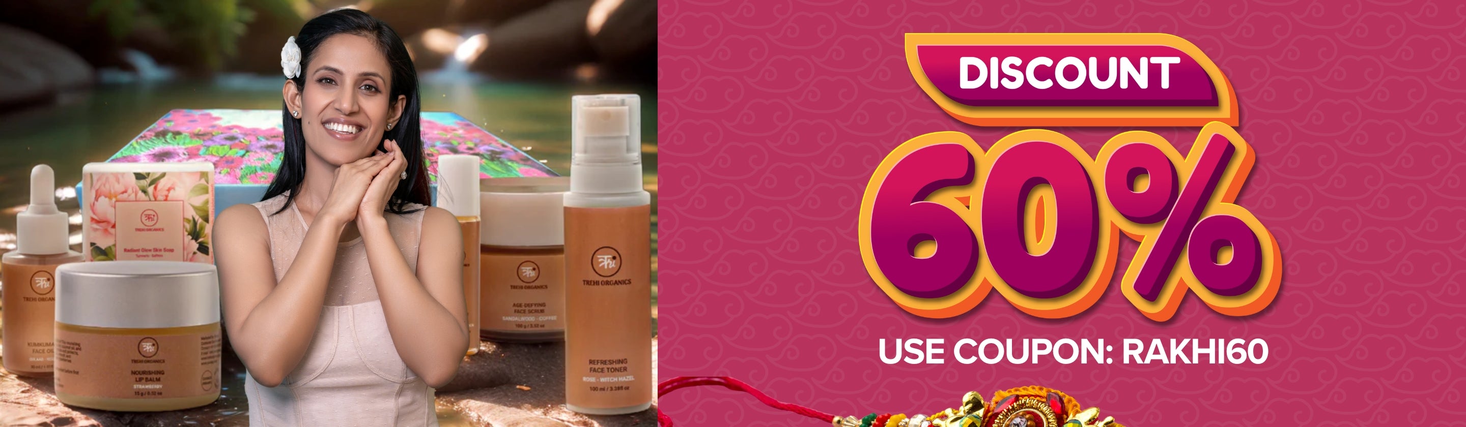 Raksha Bandhan 60% Off Offer on Trehi Organics Gift Kits.