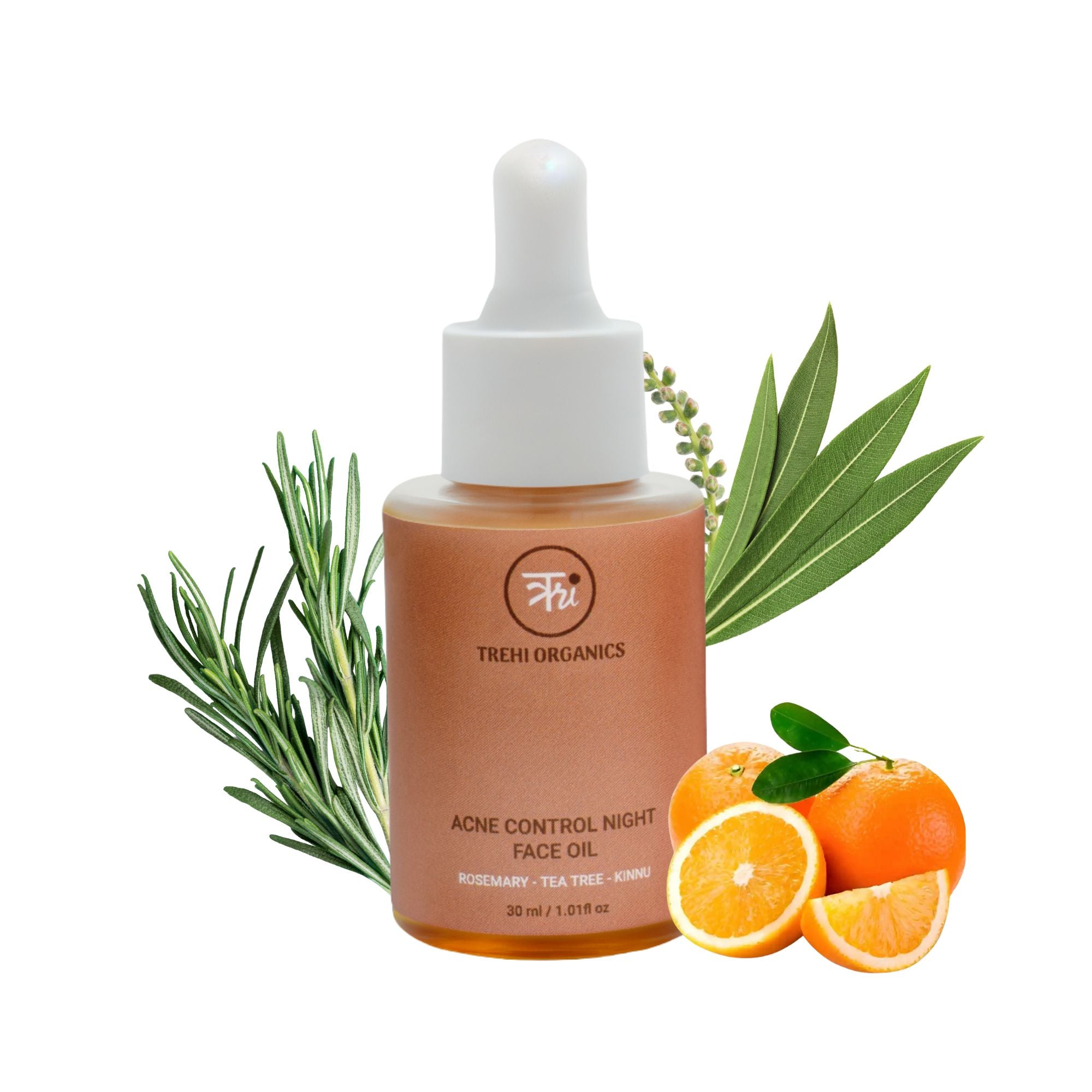 Acne Control Night Face Oil (Rosemary - Tea Tree-Kinnu)