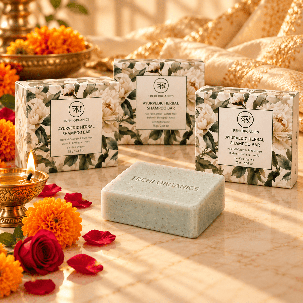 Ayurvedic Herbal Shampoo Bar – Pack of 3 - Trehi Organics