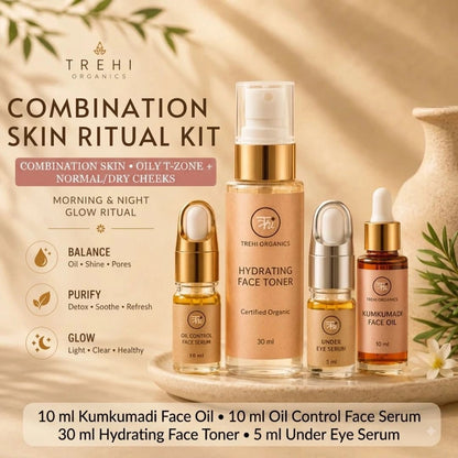Combination Skin Ritual Kit – Oily T zone , Normal & Dry Cheeks - Trehi Organics