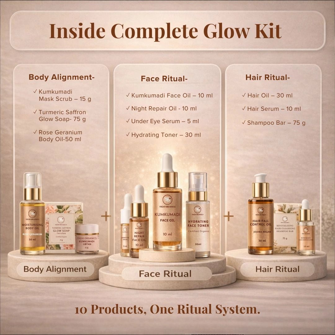 Complete Glow Kit | Face, Body & Hair Ritual for the Most Stable Results - Trehi Organics