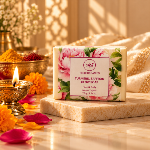 Turmeric Saffron Soap – Ayurvedic Haldi Kesar Glow Soap for Face & Body