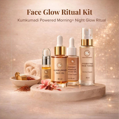 Face Glow Ritual Kit | Kumkumadi Powered Morning & Night Glow Ritual - Trehi Organics