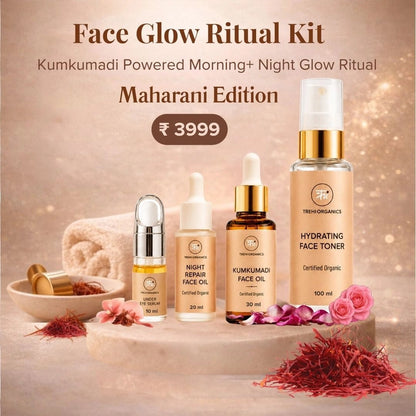Face Glow Ritual Kit | Kumkumadi Powered Morning & Night Glow Ritual - Trehi Organics