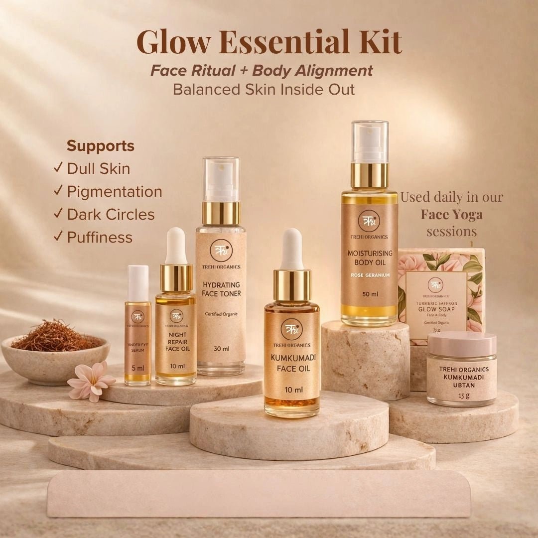 Glow Essential Kit | Face Ritual + Body Alignment for Deeper Glow - Trehi Organics