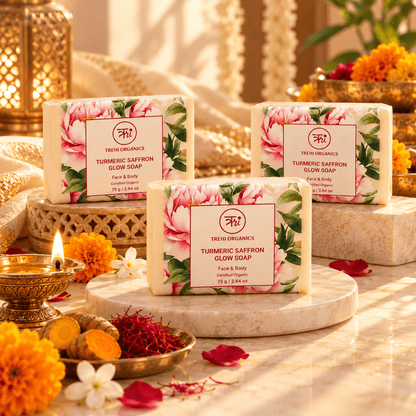 Turmeric Saffron Glow Soap – Pack of 3 - Trehi Organics